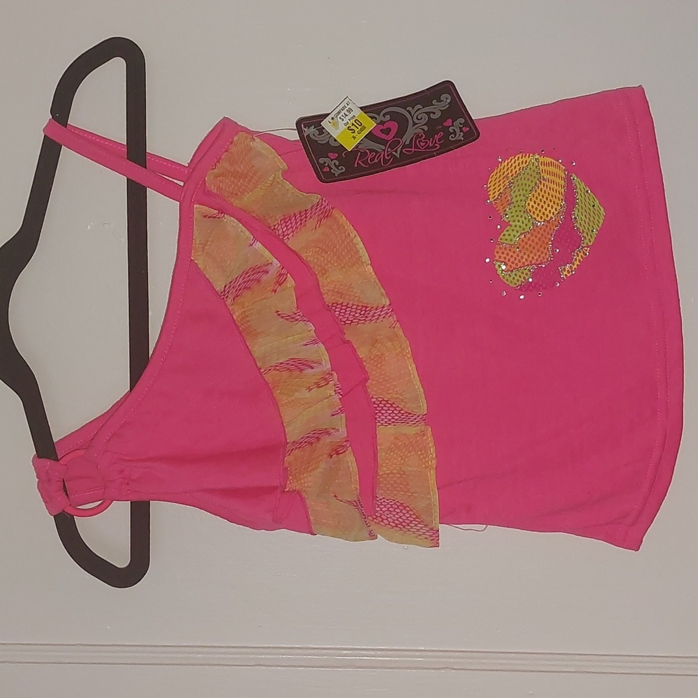 Pink Real Love Girl's Tank Top